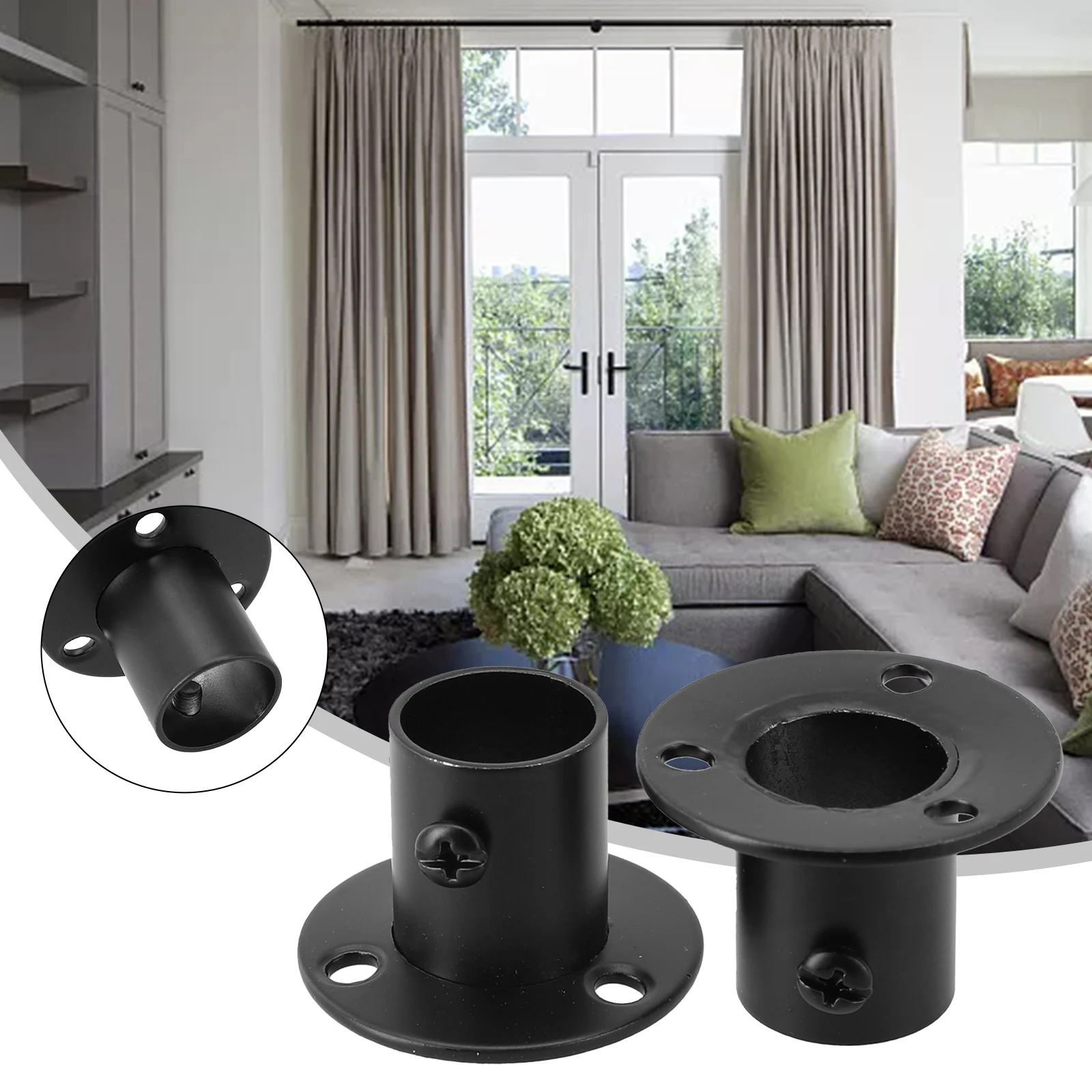 Efficient and Space saving 2pc Steel Wardrobe Bracket Flange Rail Rod Pole Socket End Support Decor for Clothes Hanging
Efficient and Space saving 2pc Steel Wardrobe Bracket Flange Rail Rod Pole Socket End Support Decor for Clothes Hanging