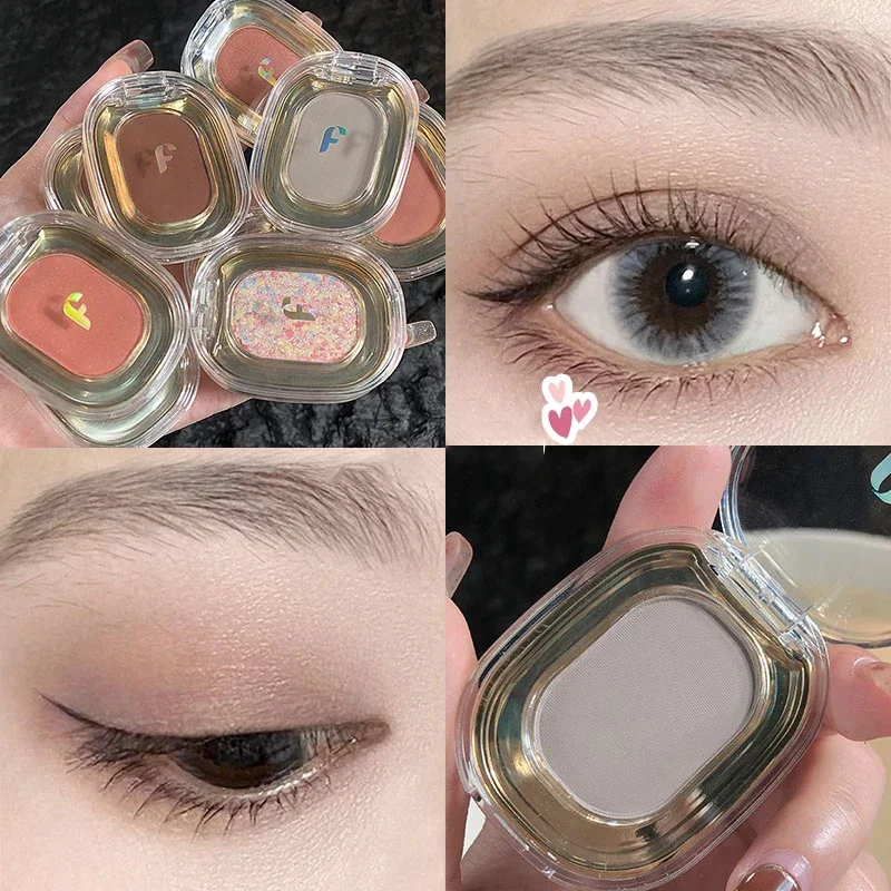 

Macaron Grey Eyeshadow Palette Matte Shimmer Eye Shadow Base Makeup Earth Brown Pigment Blush Contour Powder Single Color Palet