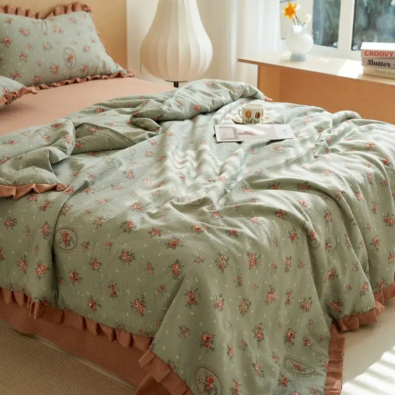 Cool Blanket Quilt Water Washed Cotton Wrinkled Yarn Summer Quilt Set Of Four Girl Heart Summer Cool Air Conditioning Quilt
Cool Blanket Quilt Water Washed Cotton Wrinkled Yarn Summer Quilt Set Of Four Girl Heart Summer Cool Air Conditioning Quilt