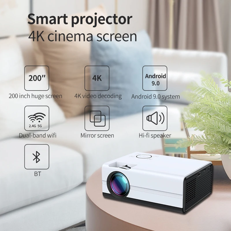 Портативный проектор 5G WIFI 1280*720 HD 1080P, домашний HDMI-кинотеатр, миниатюрные наружные кинопроекторы 130 дюйма, светодиодные Bluetooth-проекторы
Портативный проектор 5G WIFI 1280*720 HD 1080P, домашний HDMI-кинотеатр, миниатюрные наружные кинопроекторы 130 дюйма, светодиодные Bluetooth-проекторы