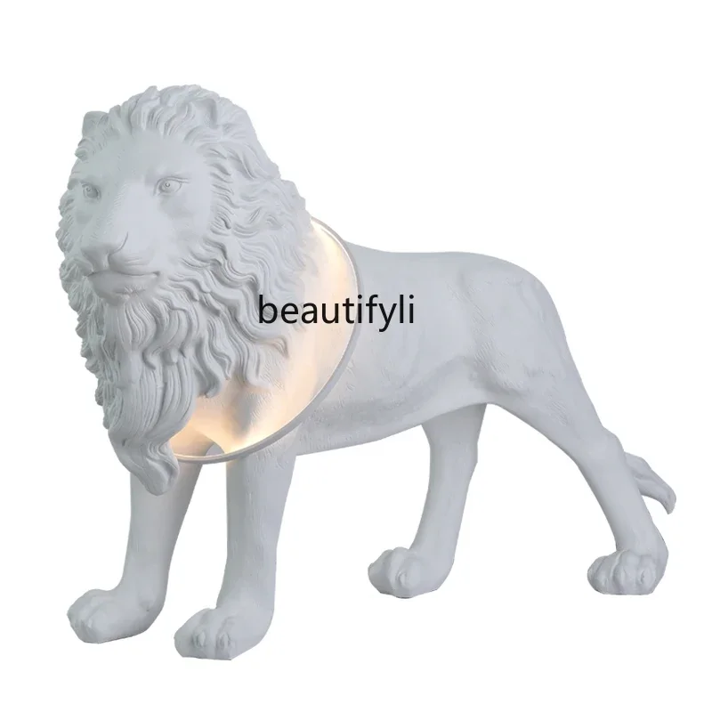 FRP Lion Animal Sculptured Ornaments Living Room and Hotel Designer Large Creative Art Floor Lamp
FRP Lion Animal Sculptured Ornaments Living Room and Hotel Designer Large Creative Art Floor Lamp