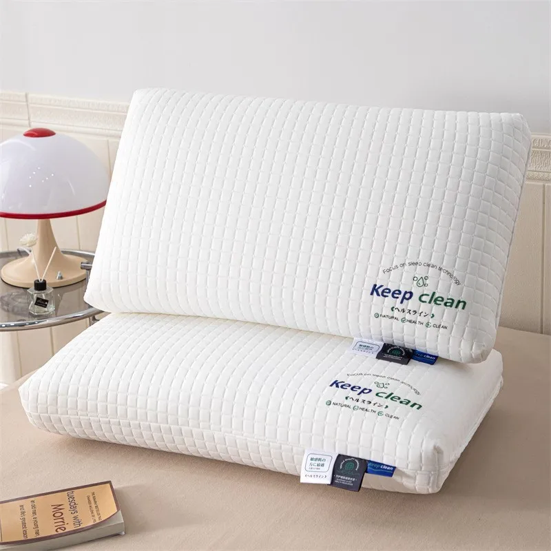 

Knitted Cotton Pillow No Collapse Soft Comfortable Ventilate To Protect The Cervical Spine And Aid Sleep For Students Adults