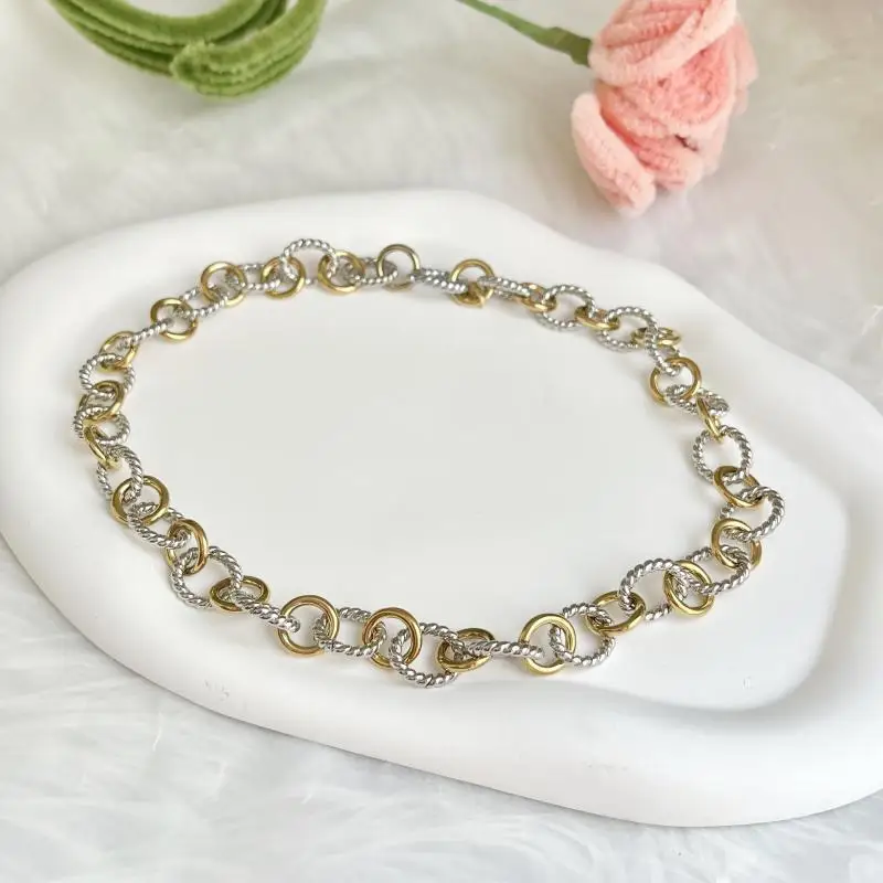 DavidYurman sterling silver with gold plated color Oval Chain Necklace Punk Popular Girl Necklace Couple Jewelry
DavidYurman sterling silver with gold plated color Oval Chain Necklace Punk Popular Girl Necklace Couple Jewelry