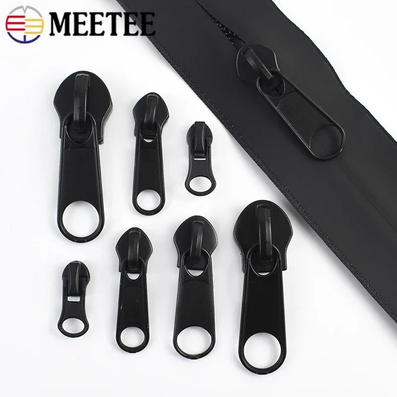 

10/20/30/50Pcs 3# 5# 8# 10# Meetee Zipper Slider for Nylon Zippers Clothes Jacket Decoration Zip Head Bag Zips Puller Repair Kit