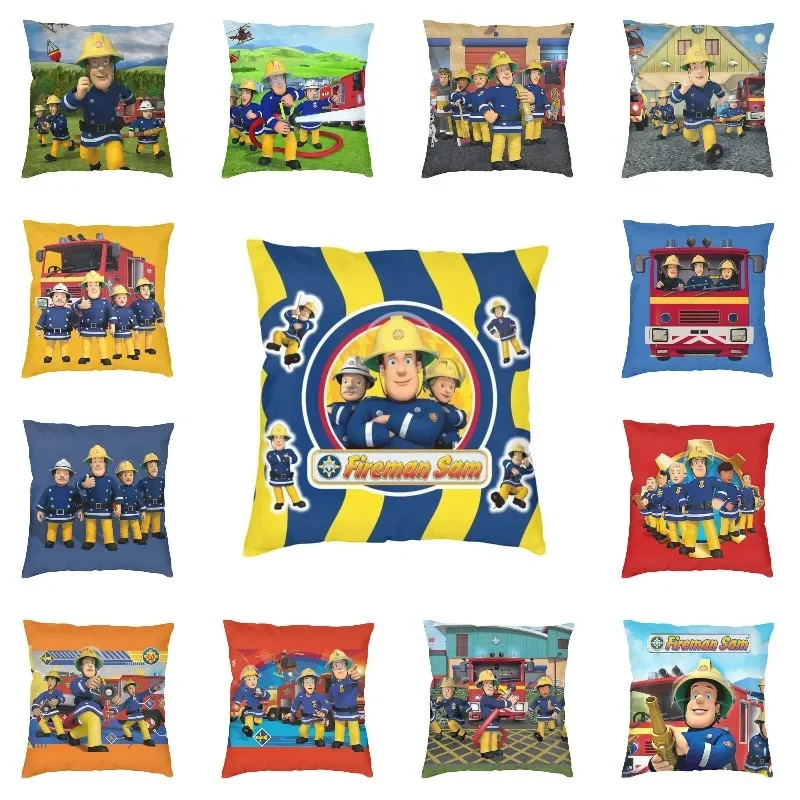 

Cartoon Firefighter TV Show Fireman Sam Cushion Cover 45x45cm Polyester Printed Throw Pillow Case Home Decor Pillowcase 35x35cm