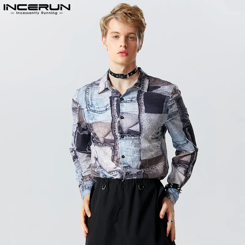 INCERUN Tops 2023 New Men's Fashionable Denim Printing Pattern Shirts Leisure Well Fitting Male Lapel Long Sleeved Blouse S-5XL
INCERUN Tops 2023 New Men's Fashionable Denim Printing Pattern Shirts Leisure Well Fitting Male Lapel Long Sleeved Blouse S-5XL