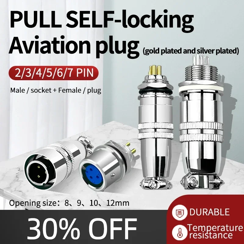 5/10sets XS8 10 12 Push-pull self-locking docking aviation plug push-pull docking socket 2 3 4 5 6 7-pin signal connector
5/10sets XS8 10 12 Push-pull self-locking docking aviation plug push-pull docking socket 2 3 4 5 6 7-pin signal connector