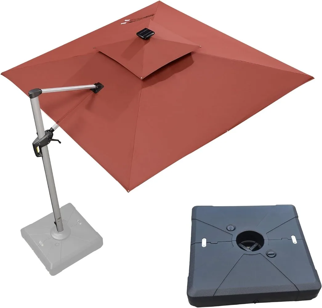 Solar Powered LED Square Cantilever Umbrella With Base Patio Umbrella Windproof Hanging Umbrella Outdoor Umbrellas
Solar Powered LED Square Cantilever Umbrella With Base Patio Umbrella Windproof Hanging Umbrella Outdoor Umbrellas