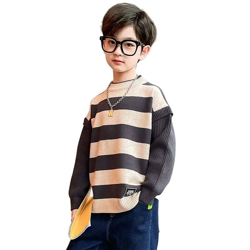 Children Clothing for Boys Knitted Striped Patchwork Sweater For Kids Autumn Winter Warm Thicken Korean Casual Tops 5 To 14Years
Children Clothing for Boys Knitted Striped Patchwork Sweater For Kids Autumn Winter Warm Thicken Korean Casual Tops 5 To 14Years