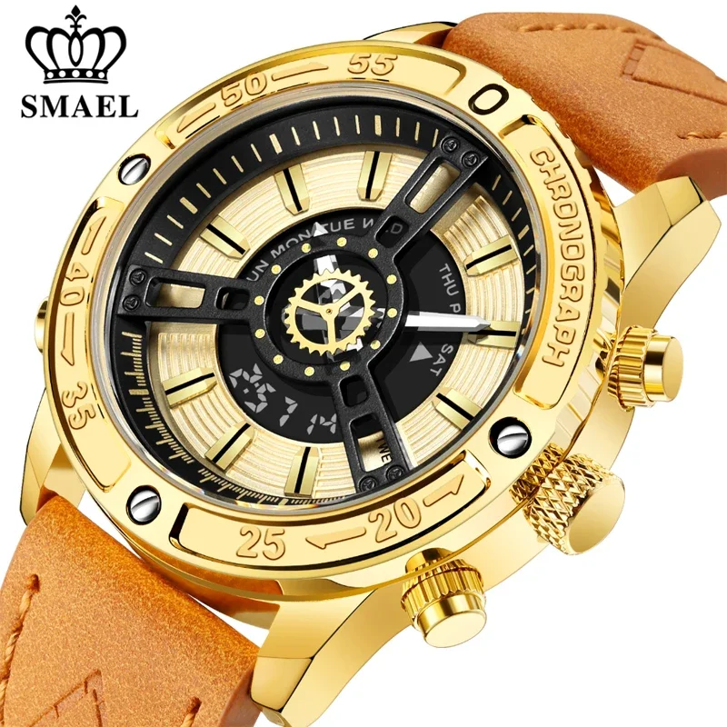 SMAEL Fashion Military Mens Sports Watches Leather Luxury Brand Waterproof Wrist Watch LED Digital Date Calendar Watch Men New
SMAEL Fashion Military Mens Sports Watches Leather Luxury Brand Waterproof Wrist Watch LED Digital Date Calendar Watch Men New