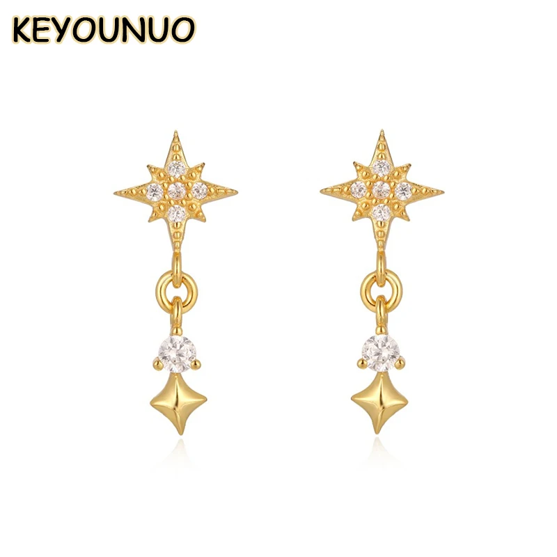 KEYOUNUO Gold Filled CZ Stud Earrings For Women Star White Zircon Women's Drop Stud Earrings Fashion Party Jewelry Wholesale
KEYOUNUO Gold Filled CZ Stud Earrings For Women Star White Zircon Women's Drop Stud Earrings Fashion Party Jewelry Wholesale