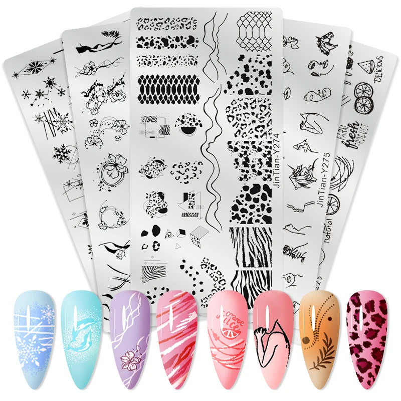 

Flower Leaves Nail Stamping Plates Leaf Floral Butterfly Line Printing Stencil Nail Stamp Templates Nail Art Tools