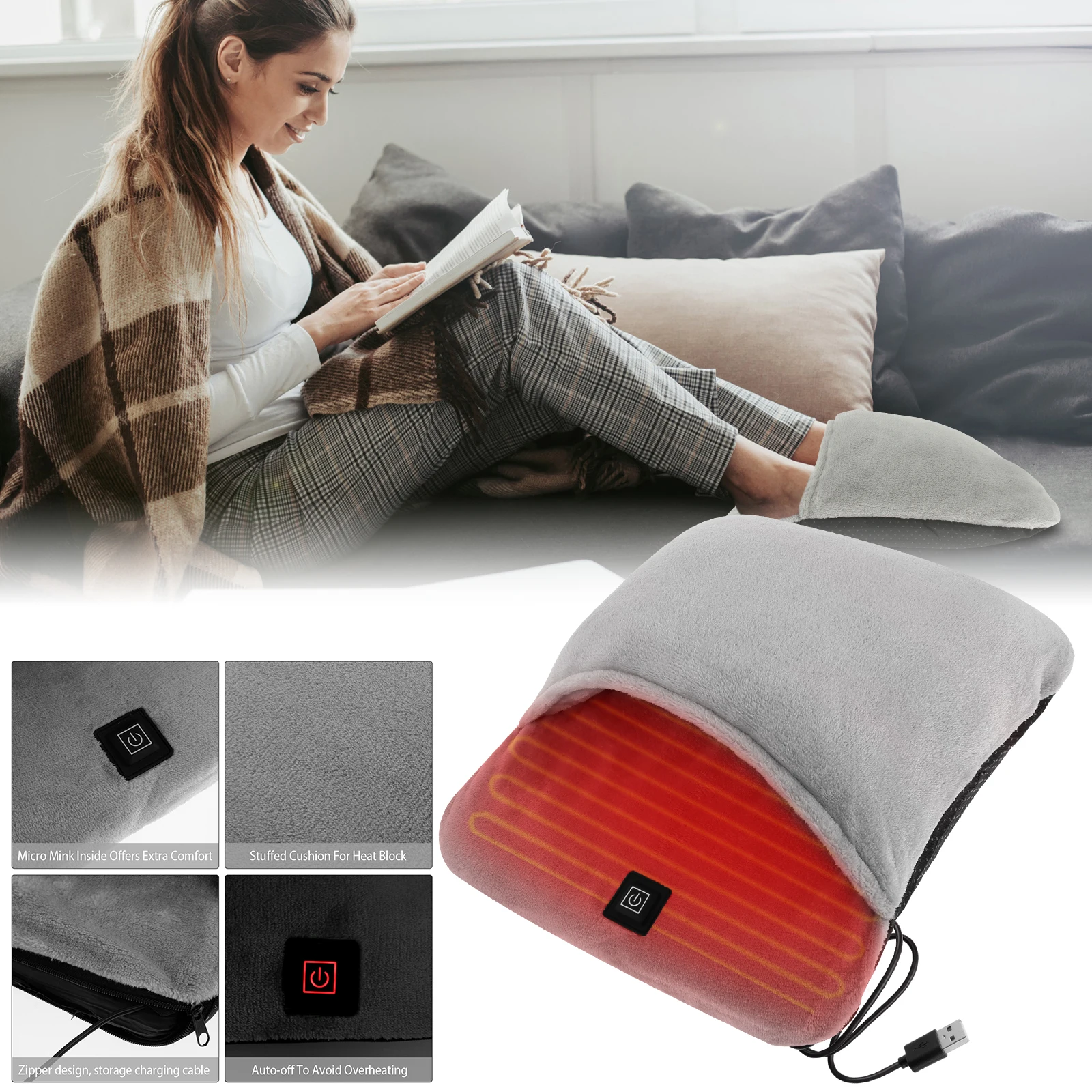 Electric Heated Foot Warmers 3 Modes Fast Heating Foot Heater Soft Comfortable Foot Heating Pad USB Powered Portable Foot
Electric Heated Foot Warmers 3 Modes Fast Heating Foot Heater Soft Comfortable Foot Heating Pad USB Powered Portable Foot