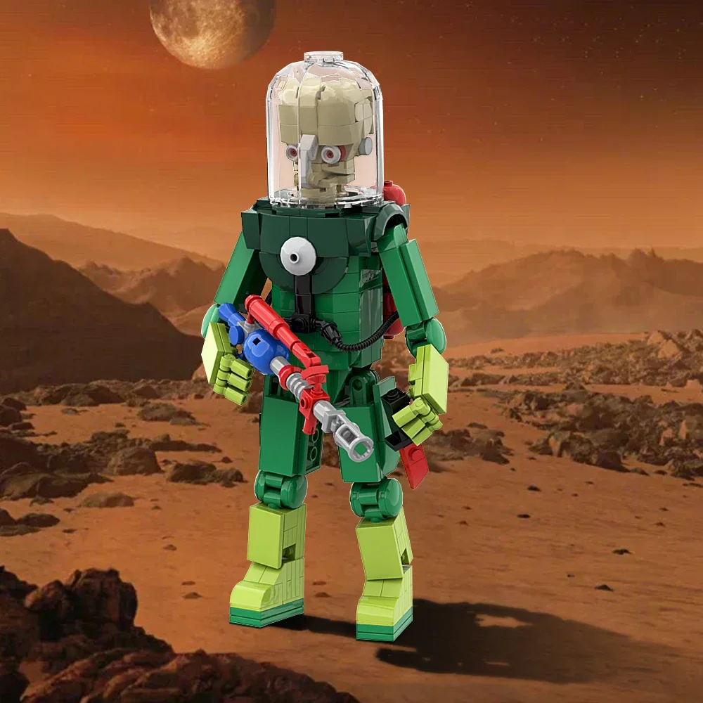 

Gobrick Moc Mars атаки модель кирпича ужас комедия Марс атаки зеленый Робот строительные блоки Обучающие игрушки подарки