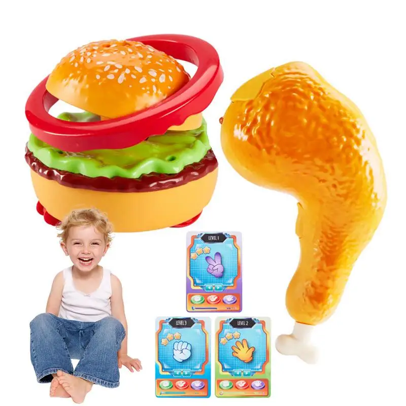 

Игрушка еда с дистанционным управлением, питание от батарейки, Радиоуправляемый гамбургер с музыкой, реальные куриные ножки, милая интерактивная игрушка для трюков, набор для