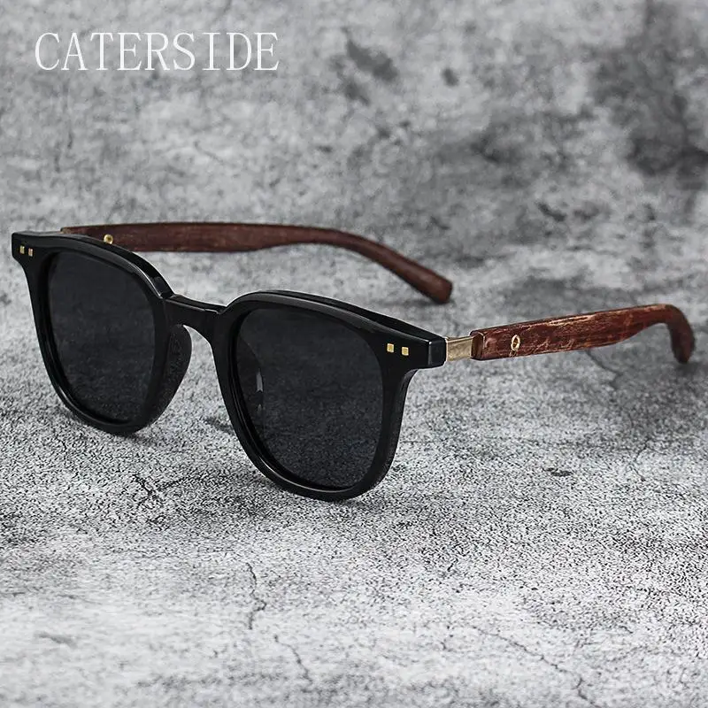 

New Polarized Round Frame Men Sunglasses Fashion Vintage Wood Grain Retro Women Sun Glasses Driving Fishing Party The Best Gift