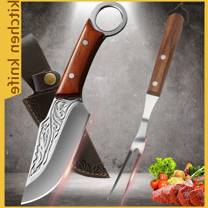 BBQ Outdoor Camping Tool Portable Boning Knife Camping Knife Meat Knife Vegetable Curved Knife with Sheath Wood Handle BBQ fork
BBQ Outdoor Camping Tool Portable Boning Knife Camping Knife Meat Knife Vegetable Curved Knife with Sheath Wood Handle BBQ fork