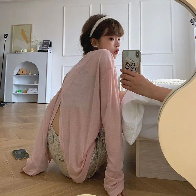 Deeptown Casual Solid Women T-shirts Pink Oversized Korean Fashion Long Sleeve Tees Sweet Sexy Mesh Tops Female Sunscreen Chic
Deeptown Casual Solid Women T-shirts Pink Oversized Korean Fashion Long Sleeve Tees Sweet Sexy Mesh Tops Female Sunscreen Chic