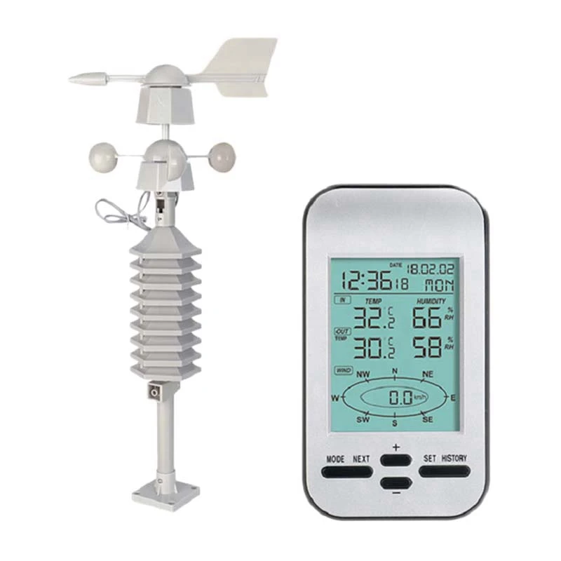 

RF 433Mhz Wireless Weather Station Clock With Wind Speed Tester And Direction Sensor Temperature Weather Forecast