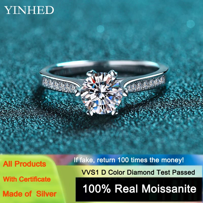 YINHED 100% 925 Sterling Silver 1CT Moissanite Engagement Ring For Women D Color Diamond Wedding Jewelry Gifts GRA Certified
YINHED 100% 925 Sterling Silver 1CT Moissanite Engagement Ring For Women D Color Diamond Wedding Jewelry Gifts GRA Certified