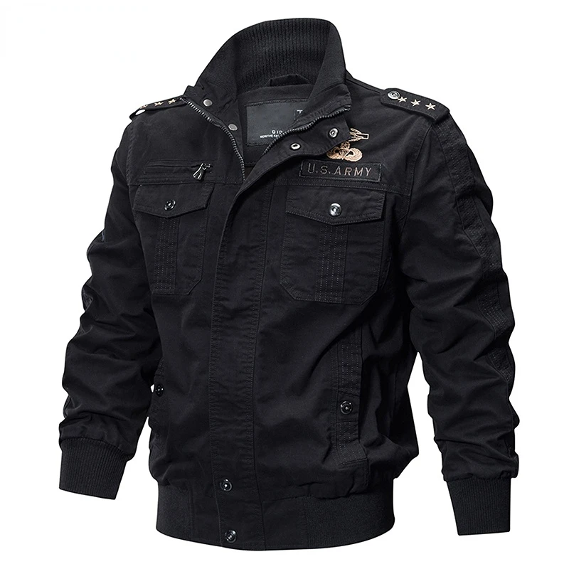 

Куртка-пилот в стиле милитари, мужская хлопковая куртка-бомбер, тактическая армейская куртка, Мужская Повседневная летная куртка в стиле ВВС, размеры