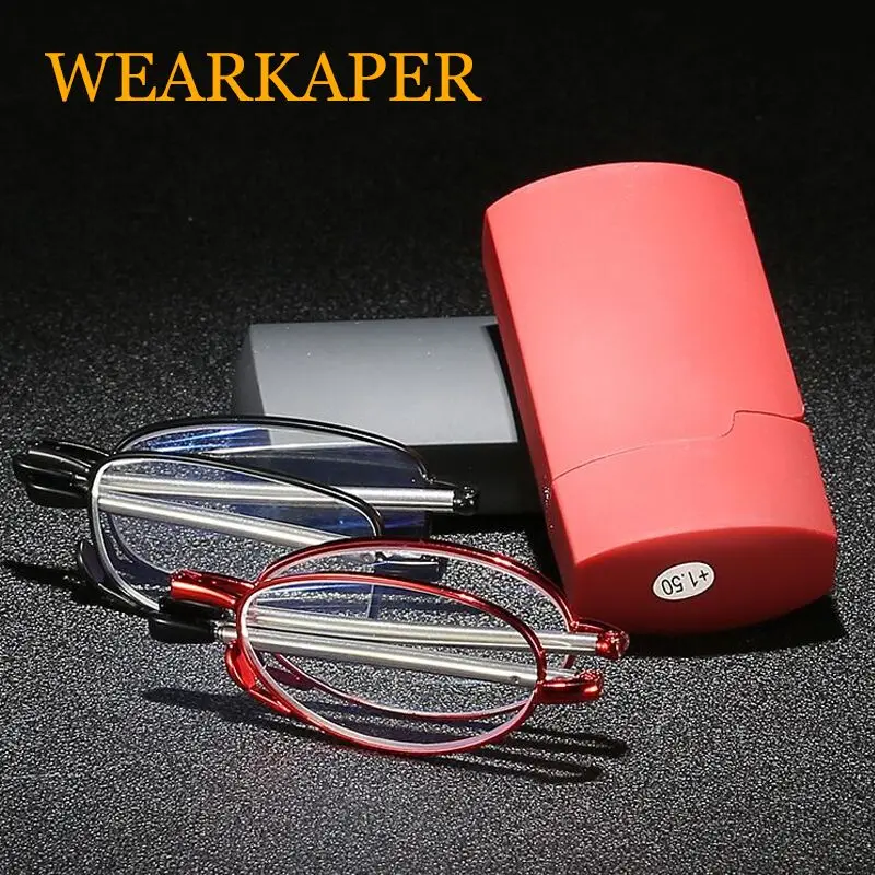 WEARKAPER Portable Anti Blue Light Folding Reading Glasses With Case Men Women Telescopic Presbyopia Eyeglasses Elderly Glasses
WEARKAPER Portable Anti Blue Light Folding Reading Glasses With Case Men Women Telescopic Presbyopia Eyeglasses Elderly Glasses