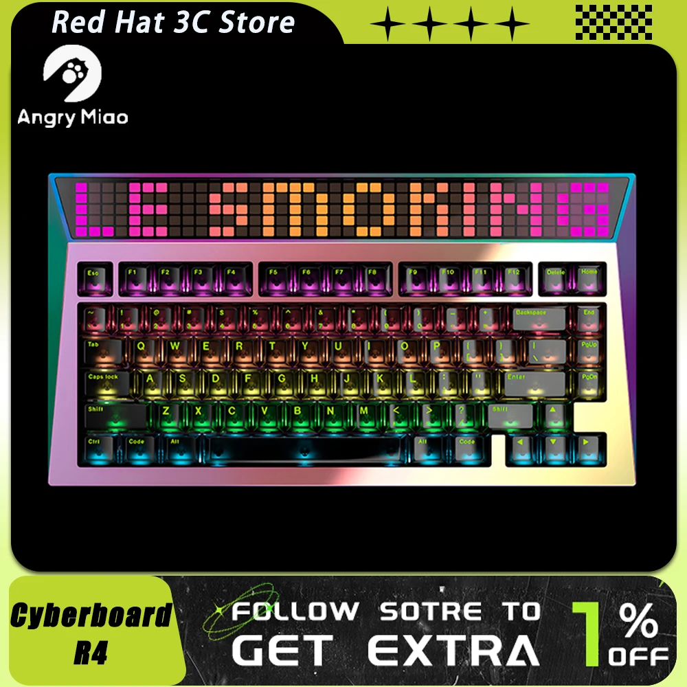 Angry Miao Cyberboard R4 Mechanical Keyboard LED Screen Hotswap RGB Bluetooth Wireless Charging Keyboard Custom Pc Gamer Office
Angry Miao Cyberboard R4 Mechanical Keyboard LED Screen Hotswap RGB Bluetooth Wireless Charging Keyboard Custom Pc Gamer Office