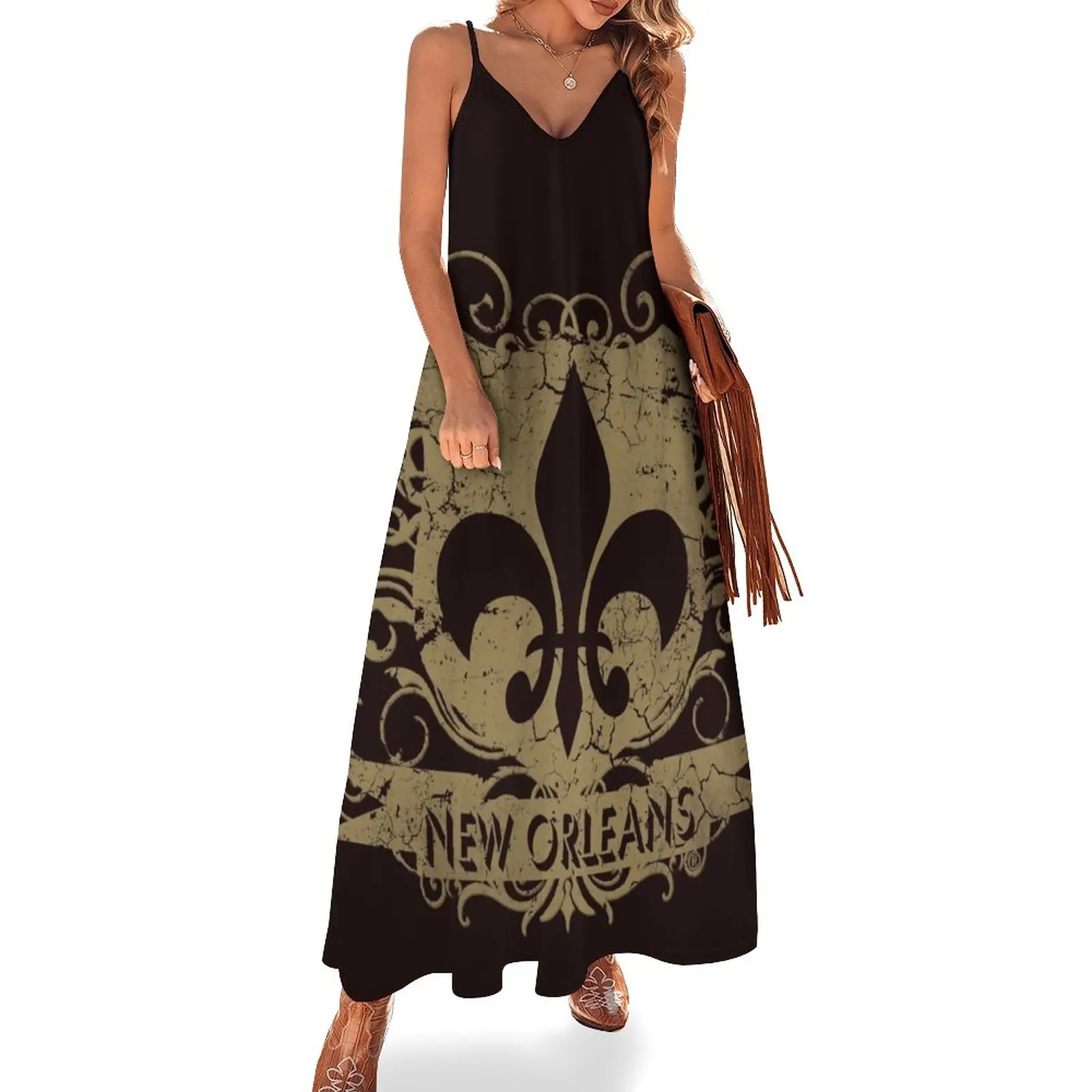 

New Orleans Crest Fleur De Lis Louisiana Sleeveless Dress dresses summer woman 2023 women's evening dress 2023