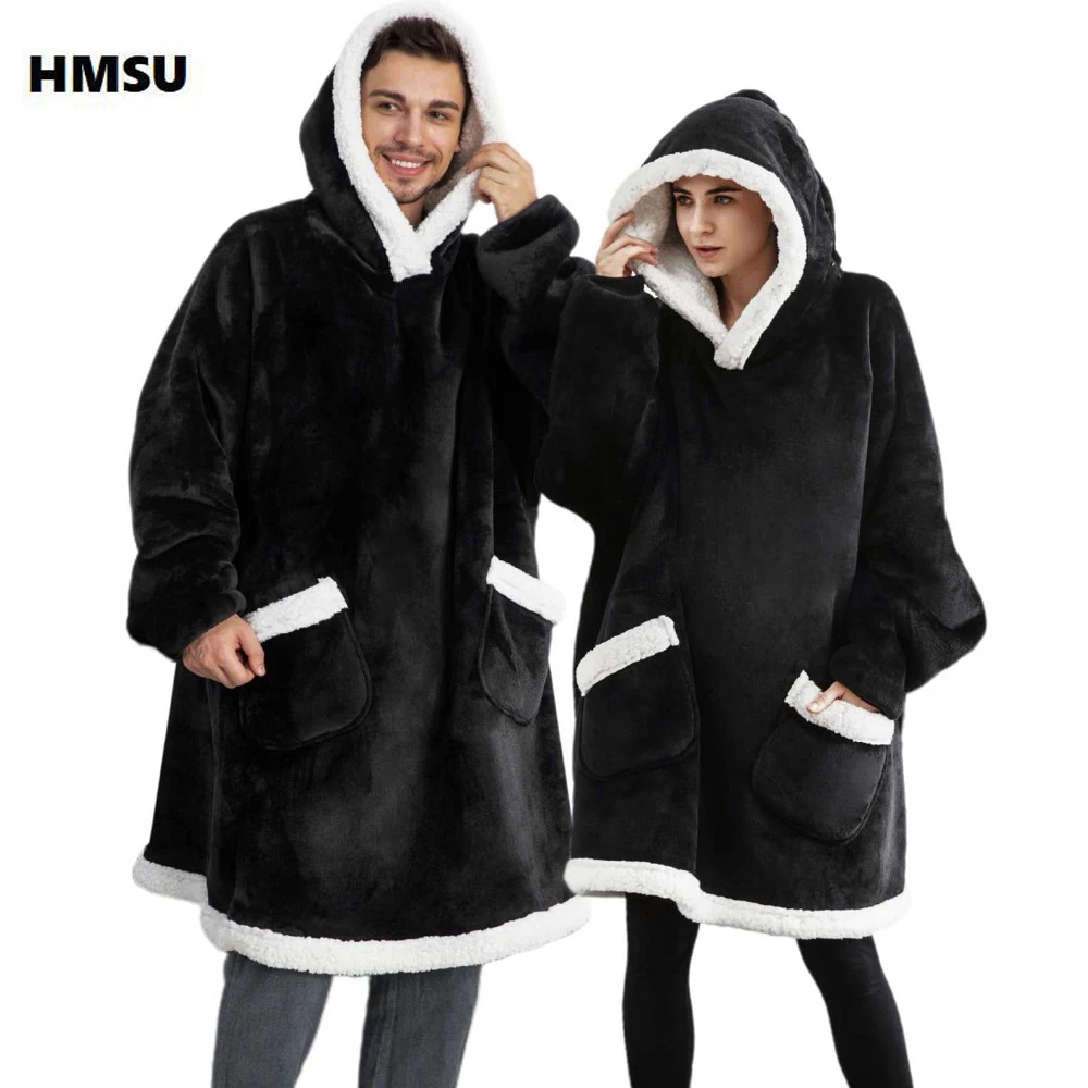 HMSU Winter Oversized Blanket with Sleeves Oversized Hoodie Fleece Warm Comfy Hoodies Sweatshirts Giant Blanket Women Hoody Robe
HMSU Winter Oversized Blanket with Sleeves Oversized Hoodie Fleece Warm Comfy Hoodies Sweatshirts Giant Blanket Women Hoody Robe