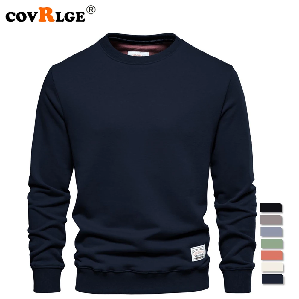 

Covrlge Streetwear Cotton Men's Sweatshirt Casual Solid Color Long Sleeve Spring Sweatshirt Men Quality Classic Mens Clothes