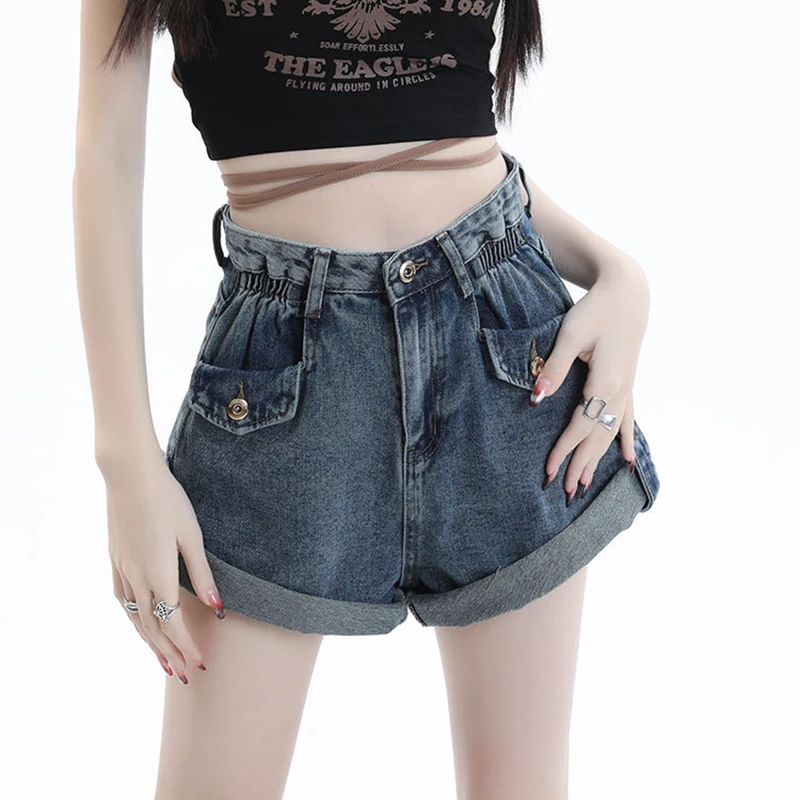 2023 Summer Women Solid Color Short Jeans Pleated High Waist Loose Wide Leg Denims Korean Fashion Vintage New Roll Up Hem Design
2023 Summer Women Solid Color Short Jeans Pleated High Waist Loose Wide Leg Denims Korean Fashion Vintage New Roll Up Hem Design