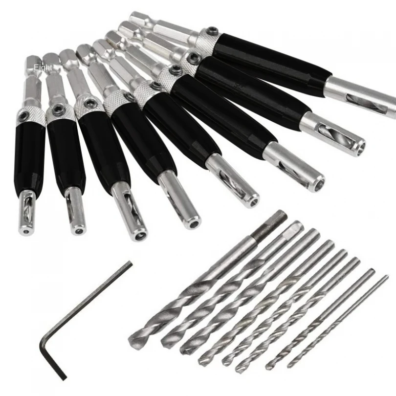 Positioning 17pcs Hexagonal Shank Self Centering Hinge Drill Bits for Woodworking Reaming Cabinet Tool with Twist Drill Bits
Positioning 17pcs Hexagonal Shank Self Centering Hinge Drill Bits for Woodworking Reaming Cabinet Tool with Twist Drill Bits