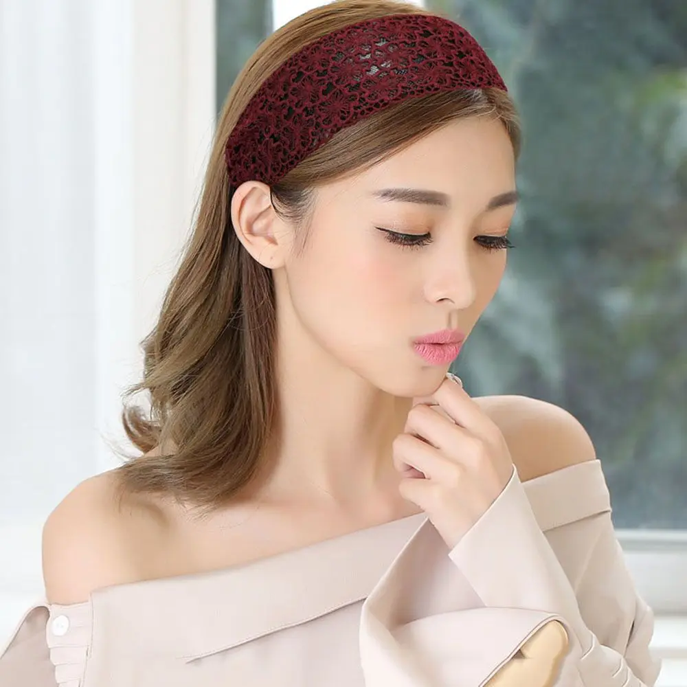 

Exquisite Broadside Wash Face Makeup Flower Wide Side Korean Style Headband Women Hairband Hair Accessories Lace Hair Hoop