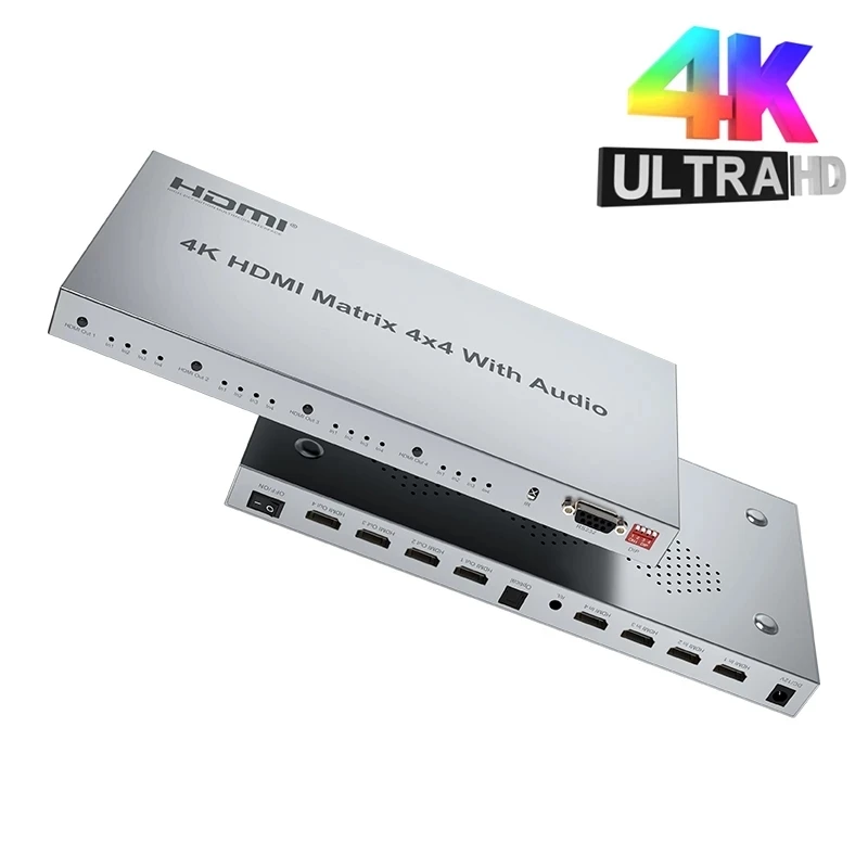 4x4 HDMI True Matrix Switch Conmutador 4 in 4 out 4K 60Hz HDMI Matrix Splitter Switcher With Audio RS232 EDID For PC TV Monitor
4x4 HDMI True Matrix Switch Conmutador 4 in 4 out 4K 60Hz HDMI Matrix Splitter Switcher With Audio RS232 EDID For PC TV Monitor