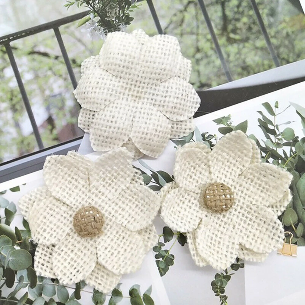 Bridal Hessian flower Lace 6cm Accessory Burlap Craft Decoration Gift Jute Ornament Pack Rustic Vintage Wedding
Bridal Hessian flower Lace 6cm Accessory Burlap Craft Decoration Gift Jute Ornament Pack Rustic Vintage Wedding