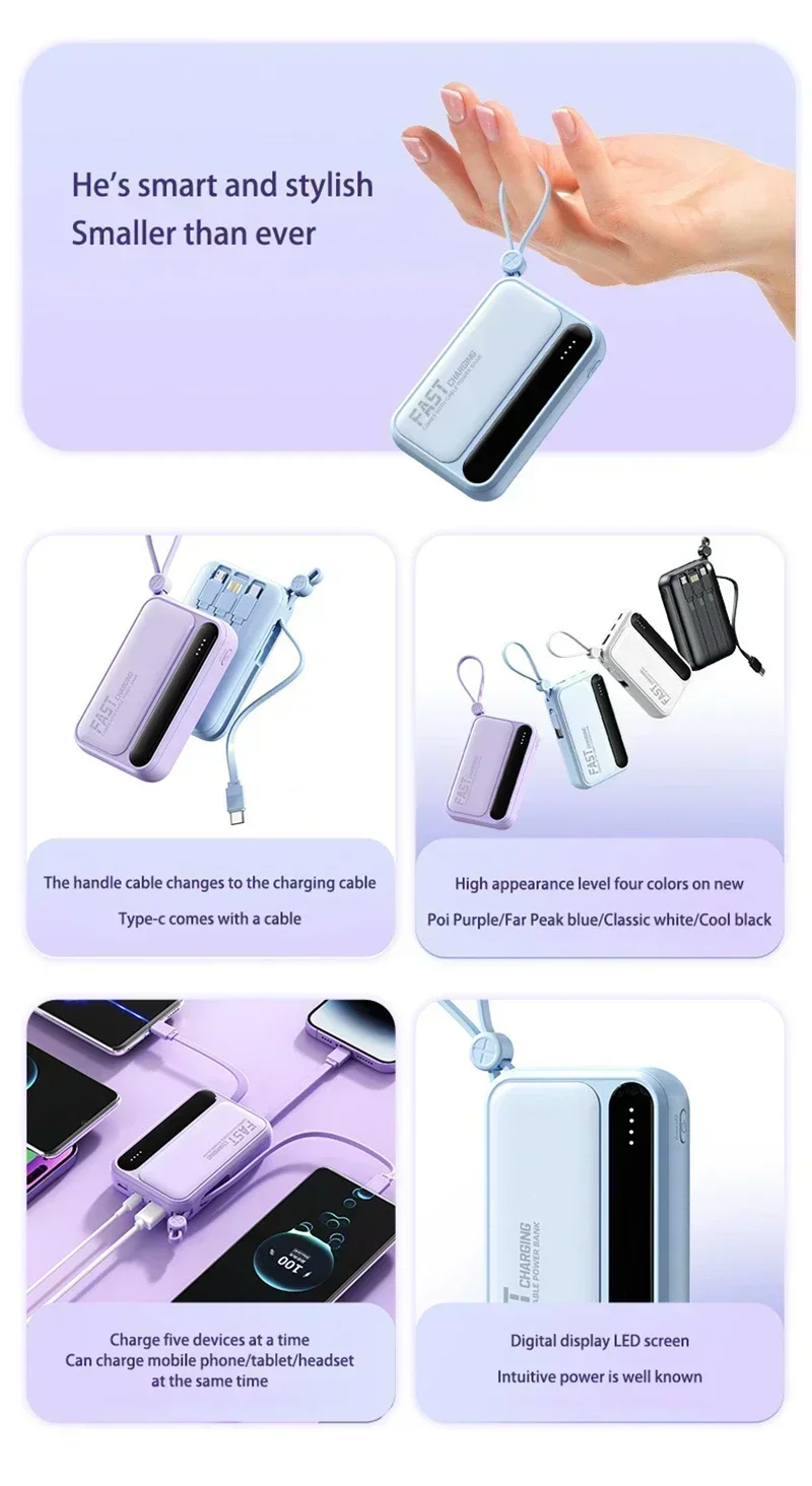 VIVO 500000mAh Power Bank Built in 4 Lines Large Capacity Super Fast Charging Portable External Battery for All Phones 2026 VIVO 500000mAh Power Bank Built in 4 Lines Large Capacity Super Fast Charging Portable External Battery for All Phones 2026