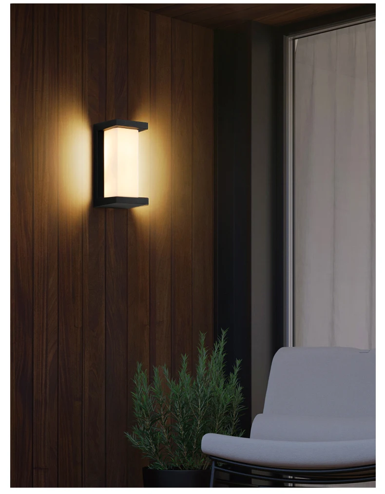 Exterior LED wall light for porch and patio