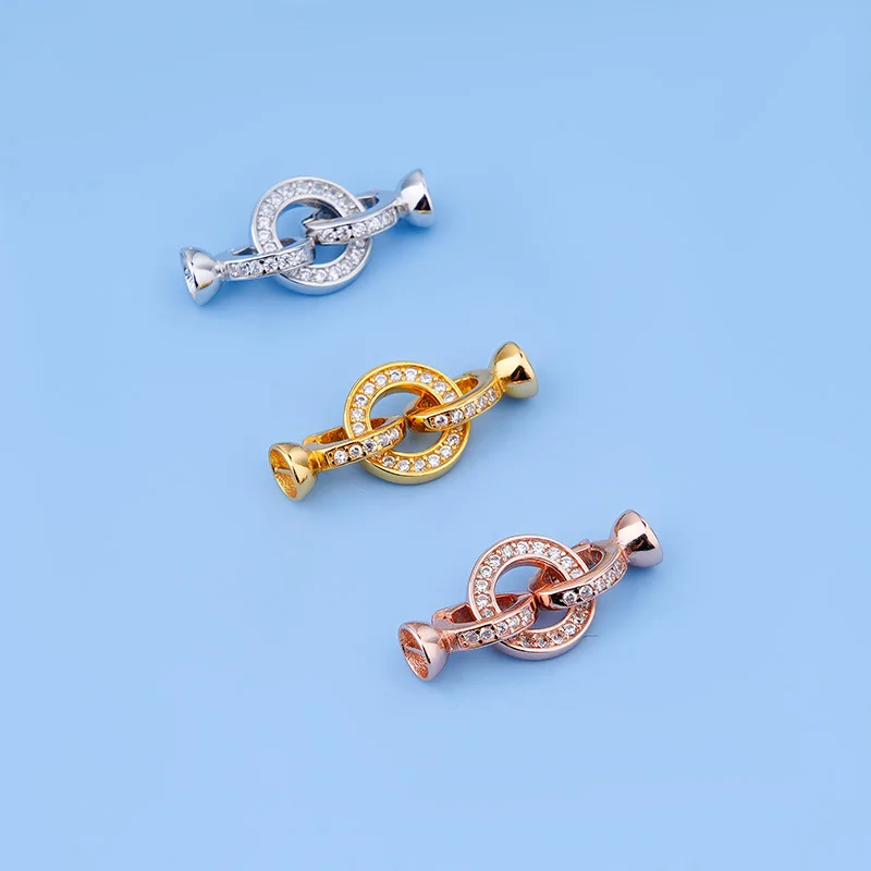 S925 Sterling Silver Micro Inlaid Zircon round Double Ring Pearl Connection Buckle Handmade DIY String Beads Materials Buckle
S925 Sterling Silver Micro Inlaid Zircon round Double Ring Pearl Connection Buckle Handmade DIY String Beads Materials Buckle