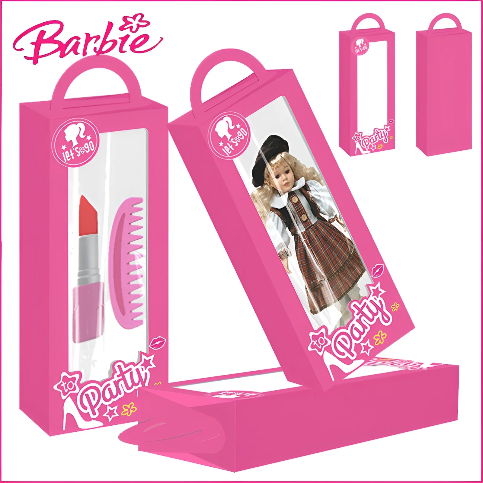 

Новые аксессуары для Барби, Рождественская Подарочная коробка, упаковочная коробка для конфет и печенья, изысканные подарочные коробки для девочек, модная красная упаковочная сумка