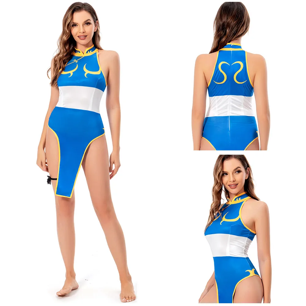 Adult Kids Chun-Li Sexy Swimsuit Cosplay Costume Dress SF Swimwear Women Girls Outfits Halloween Carnival Disguise Clothes Suit
Adult Kids Chun-Li Sexy Swimsuit Cosplay Costume Dress SF Swimwear Women Girls Outfits Halloween Carnival Disguise Clothes Suit
