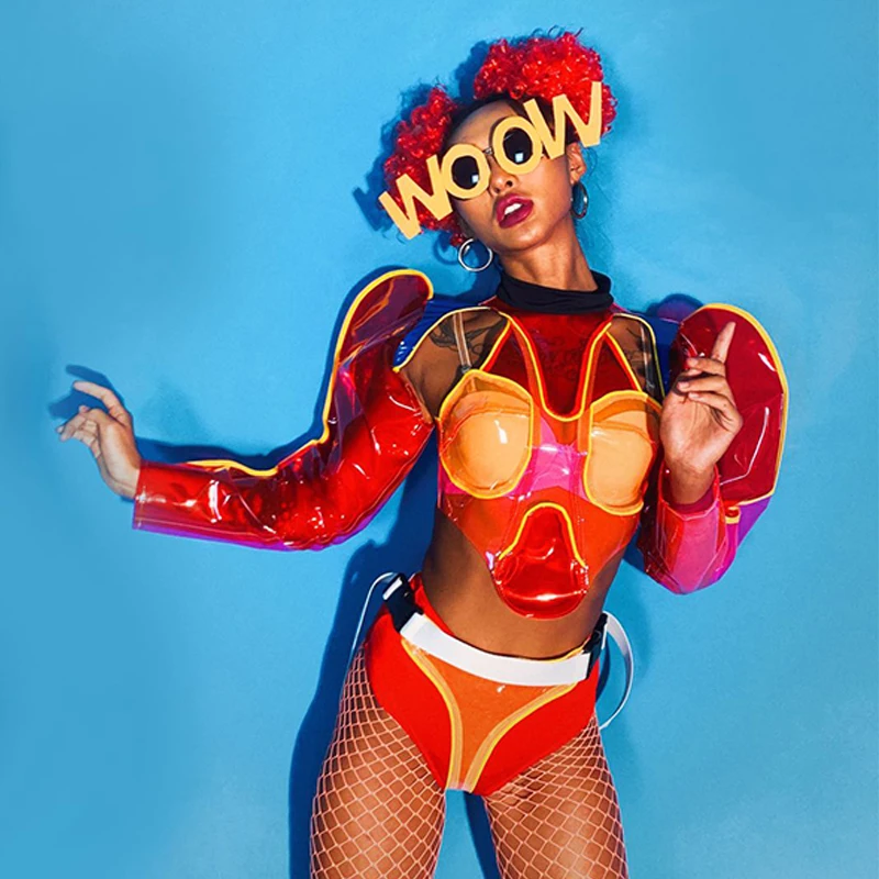New Nightclub Gogo Dance Costume Red Transparent Clown Rave Outfit Pole Dance Clothing Festival Clothing Jazz Dancewear
New Nightclub Gogo Dance Costume Red Transparent Clown Rave Outfit Pole Dance Clothing Festival Clothing Jazz Dancewear