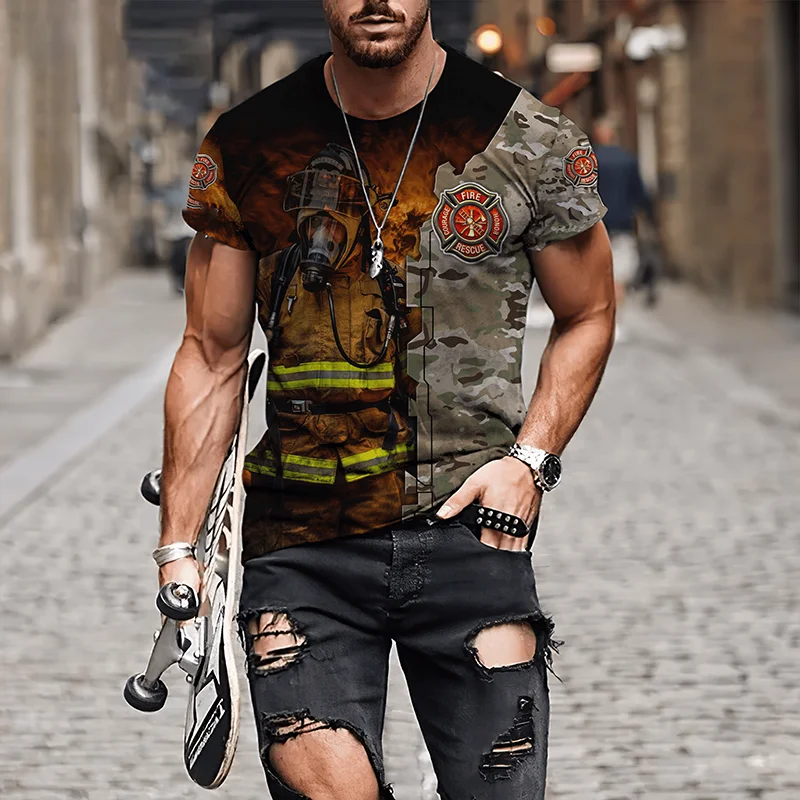Fireman 3D Printing Men's T-shirt Summer Quick Drying Sports Oversize Shirt with Superhero and Fire Service Graphics Clothing
Fireman 3D Printing Men's T-shirt Summer Quick Drying Sports Oversize Shirt with Superhero and Fire Service Graphics Clothing
