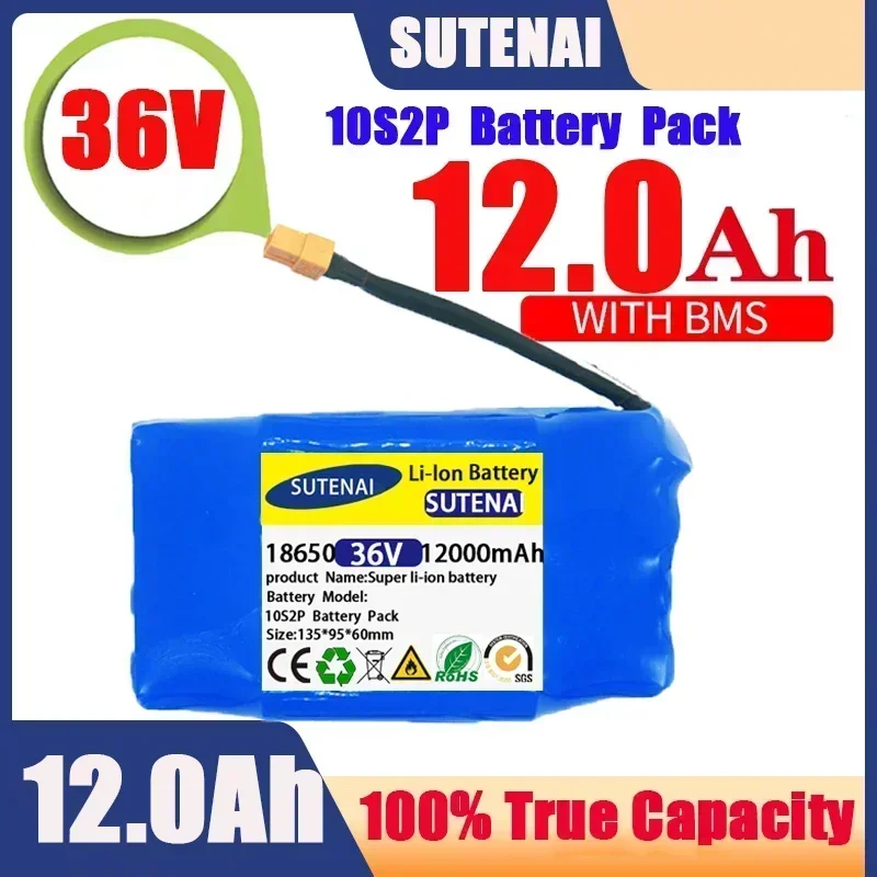 36V Rechargeable Li-ion Battery Pack 12000mAh 12Ah Lithium Ion Cell For Electric Self Balance Scooter Hoverboard Unicycle
36V Rechargeable Li-ion Battery Pack 12000mAh 12Ah Lithium Ion Cell For Electric Self Balance Scooter Hoverboard Unicycle