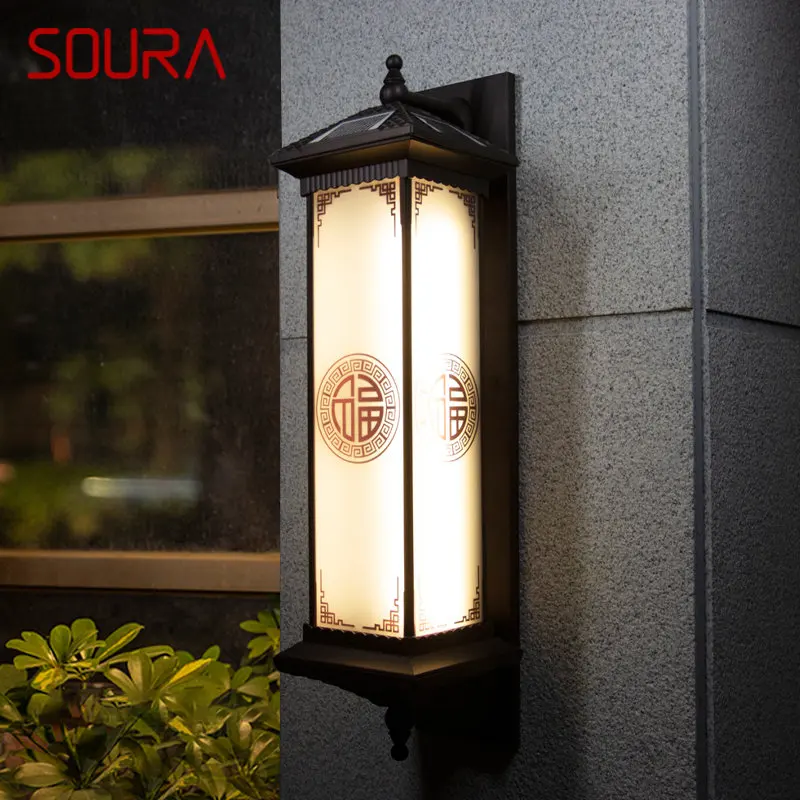 

Солнечная настенная лампа SOURA, креативное китайское наружное бра светильник светодиодный, водонепроницаемое IP65 для дома, виллы, коридора, двора