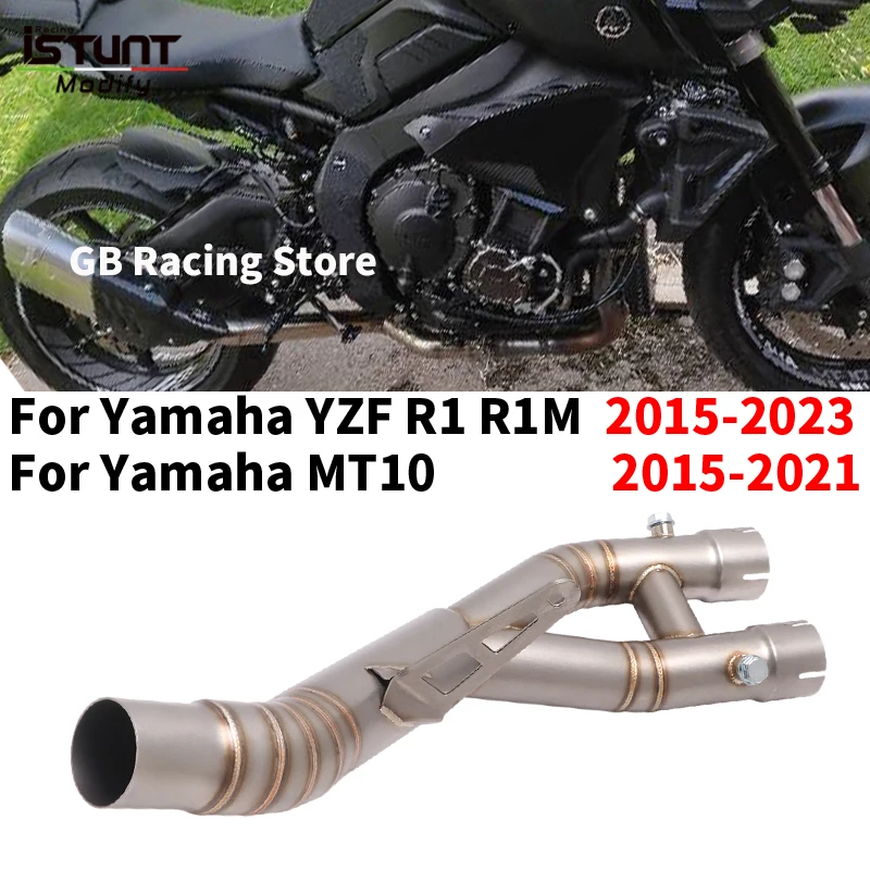 

Slip On For Yamaha YZF R1 R1M MT10 2015 - 2023 Motorcycle Escape Moto Exhaust System Middle Link Pipe Connect Original Muffler