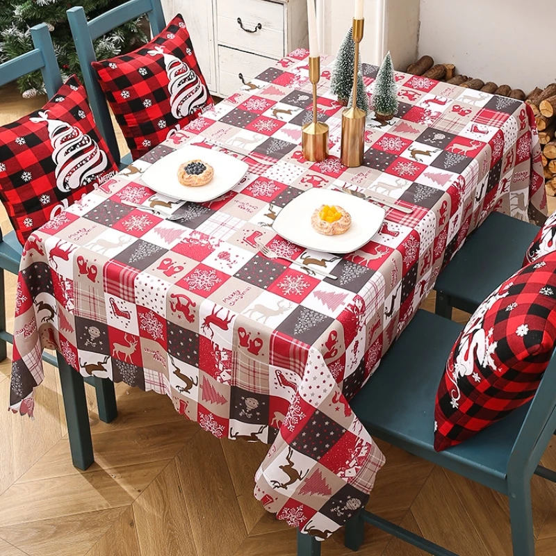 

Christmas Decor Tablecloth 150x180cm Rectangle Tables Water Resistant Xmas Table Cloth Christmas Party Decorations Kitchen Home