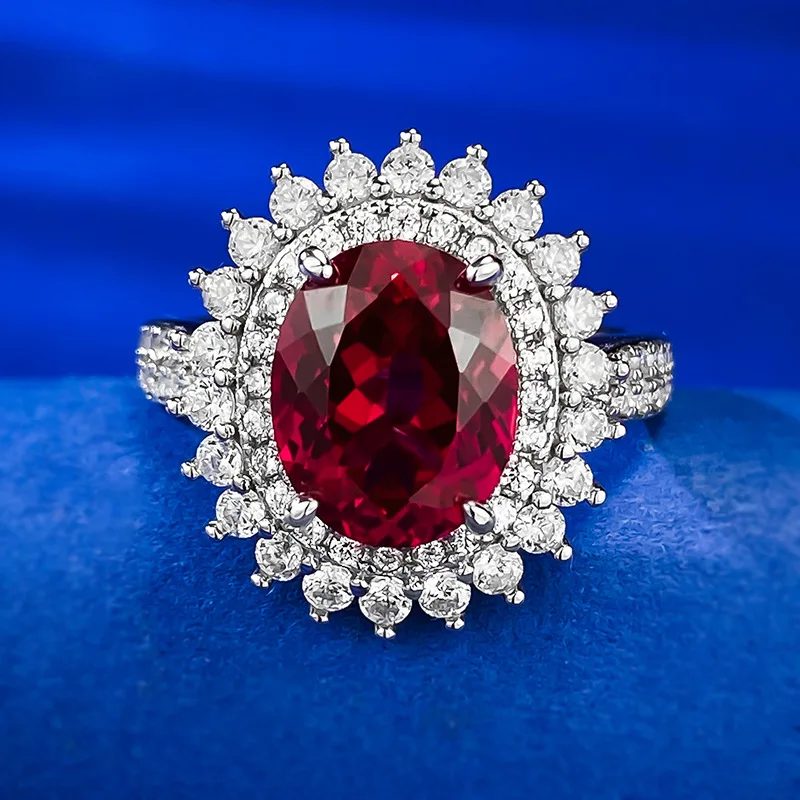 Cross border S925 Silver Pigeon Blood Red Diamond 8 * 10 Oval Ring Fashion Simple Style in Europe and America
Cross border S925 Silver Pigeon Blood Red Diamond 8 * 10 Oval Ring Fashion Simple Style in Europe and America