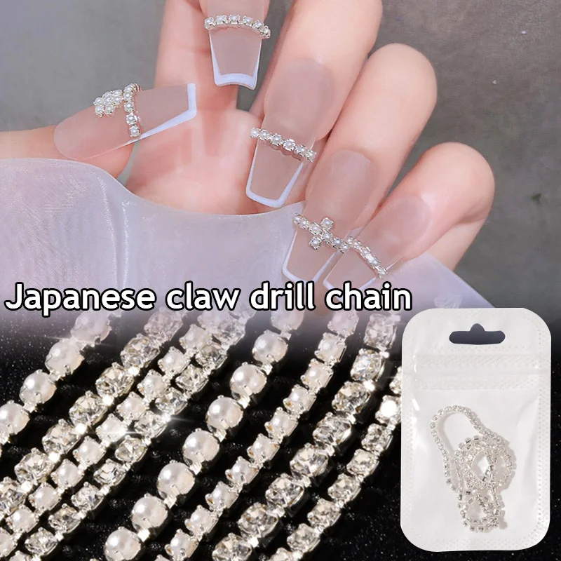 Pearl Diamond Nail Rhinestone Chain AB Crystal Nail Jewelry 3D Metal Silver DIY Art Can Be Cut 25cm Nail Decorations Colorful
Pearl Diamond Nail Rhinestone Chain AB Crystal Nail Jewelry 3D Metal Silver DIY Art Can Be Cut 25cm Nail Decorations Colorful