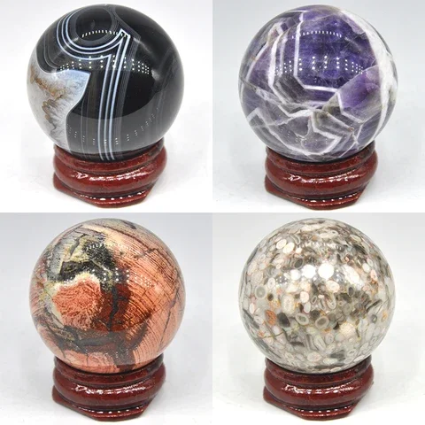 

1PC Natural Rose Quartz Dream Amethyst Ball Polished Globe Massaging Ball Reiki Healing Gemstone Home Decoration Exquisite Gifts