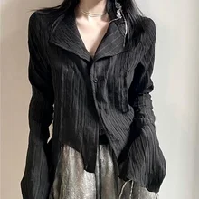 Deeptown Black Pleated Y2k Shirt Women Vintage Button Up Blouse Female Korean Style Dark Academia Tight Long Sleeve Top Mujer
Deeptown Black Pleated Y2k Shirt Women Vintage Button Up Blouse Female Korean Style Dark Academia Tight Long Sleeve Top Mujer